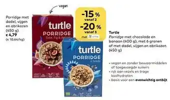 Bio Planet Turtle porridge met dadel, vijgen en abrikozen 450g aanbieding