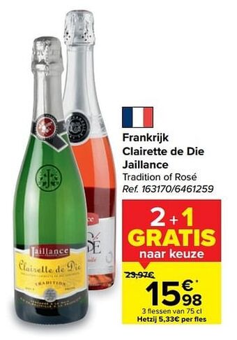 Carrefour Frankrijk clairette de die jaillance tradition of rosé aanbieding