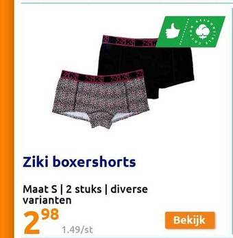 Action Ziki Boxershorts aanbieding