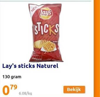 Action Lay's Sticks Naturel aanbieding