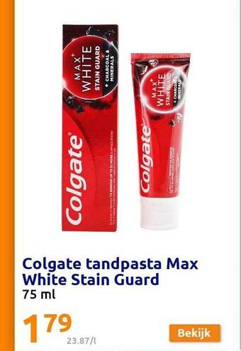 Action Colgate Tandpasta Max White Stain Guard aanbieding
