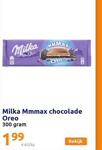 Action Milka Mmmax Chocolade Oreo aanbieding