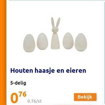 Action Houten Haasje En Eieren aanbieding