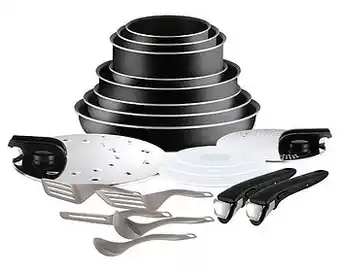 Makro Tefal Pannenset Ingenio Essential zwart 20-delig aanbieding