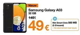 Orange Samsung galaxy a03 32 gb aanbieding