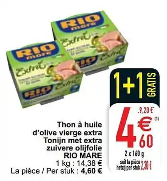 Cora Thon à huile d`olive vierge extra tonijn met extra zuivere olijfolie rio mare aanbieding