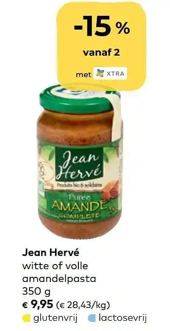 Jean hervé witte of volle amandelpasta 350g