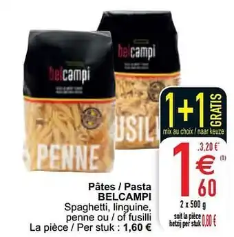 Cora Pâtes - pasta belcampi aanbieding