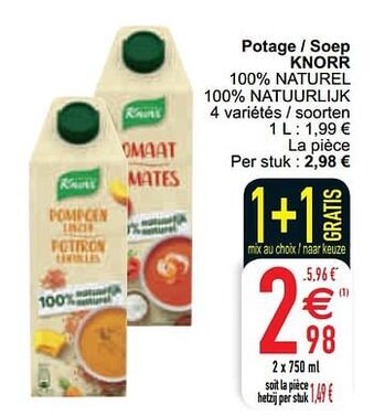 Cora Potage - soep knorr aanbieding
