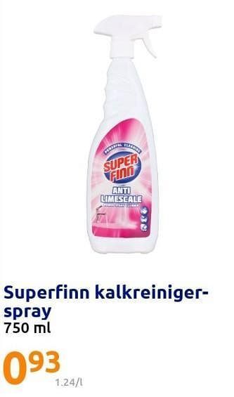 Action Superfinn kalkreiniger- spray aanbieding