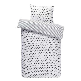 Leen Bakker Comfort dekbedovertrek Dany - zwart/wit - 140x200/220 cm aanbieding