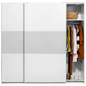 Schuifdeurkast Napoli - wit/grijs, softclose - 210x215x60 cm