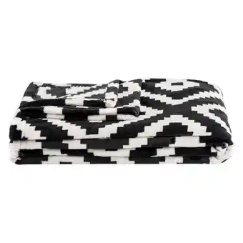 Leen Bakker Plaid Robin - zwart/wit - 130x170 cm aanbieding
