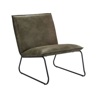 Leen Bakker Fauteuil Cooper - leatherlook - olijfgroen aanbieding