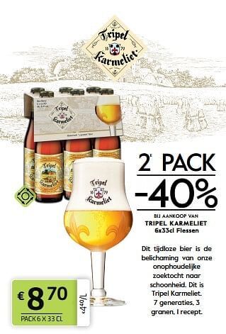 BelBev Tripel karmeliet aanbieding