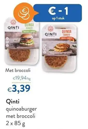 Qinti quinoaburger met broccoli