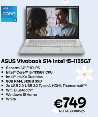 CompuDeals Asus Vivobook S14 Intel i5-1135G7 aanbieding
