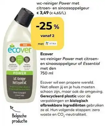 Bio Planet Ecover wc-reiniger power met citroen- en sinaasappelgeur 750 ml aanbieding