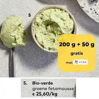 Bio-verde groene fetamousse