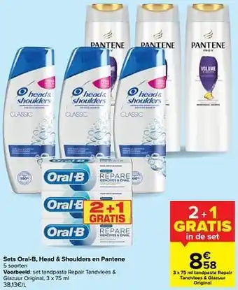 Carrefour Set tandpasta repair tandvlees + glazuur original aanbieding