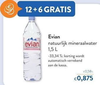OKay Evian natuurlijk mineraalwater aanbieding