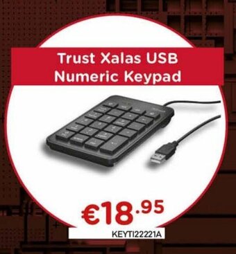 CompuDeals Trust Xalas USB Numeric Keypad aanbieding