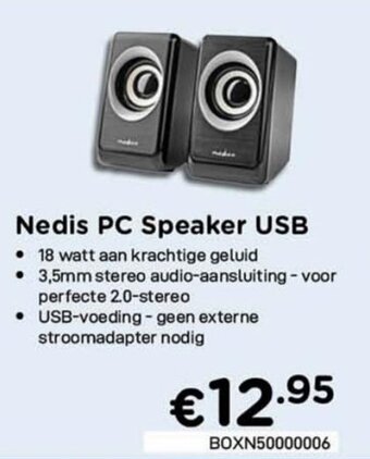 CompuDeals Nedis PC Speaker USB aanbieding