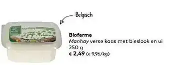 Bio Planet Bioferme manhay verse kaas met bieslook en ui 250g aanbieding