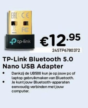 CompuDeals TP-Link Bluetooth 5.0 Nano USB Adapter aanbieding