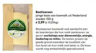 Bio Planet Bastiaansen jonge kaas van koemelk uit nederland 150g aanbieding