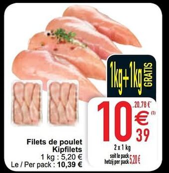 Cora Filets de poulet kipfilets aanbieding
