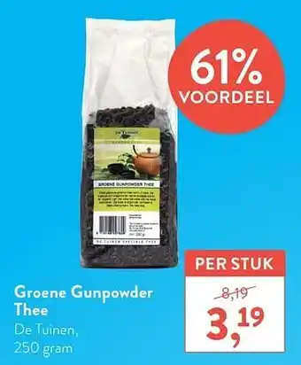 Holland & Barrett Groene gunpowder thee de tuinen 250g aanbieding
