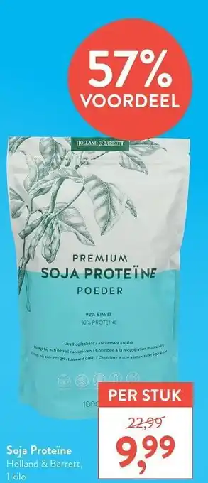 Holland & Barrett Soja proteïne holland + barrett 1 kilo aanbieding