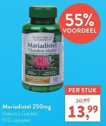 Holland & Barrett Mariadistel 250mg nature`s garden 100 capsules aanbieding