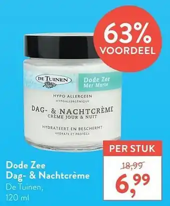 Holland & Barrett Dode zee dag- + nachtcrème de tuinen 120ml aanbieding