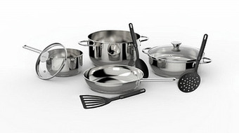 Makro Lagostina Kookset Venere zilver/zwart 9-delig aanbieding