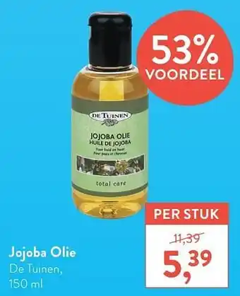 Holland & Barrett Jojoba olie de tuinen 150ml aanbieding