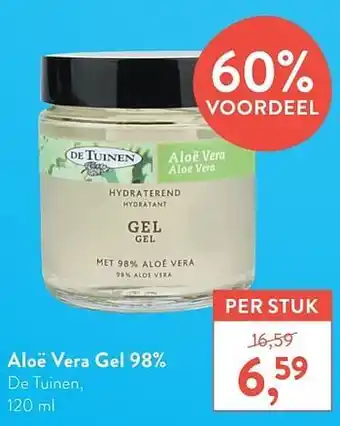 Holland & Barrett Aloë vera gel 98% de tuinen 120ml aanbieding