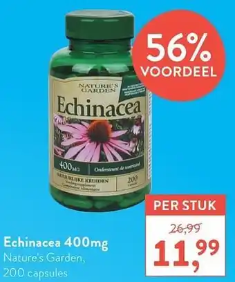 Holland & Barrett Echinacea 400mg nature`s garden 200 capsules aanbieding