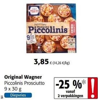 Colruyt Original wagner piccolinis prosciutto aanbieding