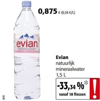 Colruyt Evian natuurlijk mineraalwater aanbieding