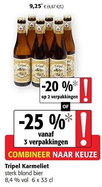 Colruyt Tripel karmeliet sterk blond bier aanbieding