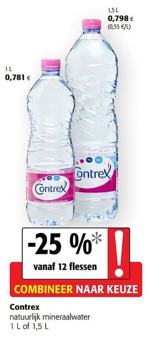 Colruyt Contrex natuurlijk mineraalwater aanbieding