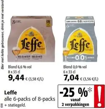 Colruyt Leffe alle 6-packs of 8-packs aanbieding