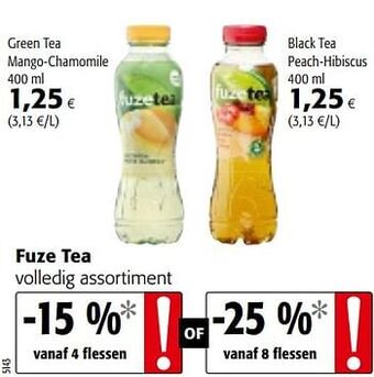 Colruyt Fuze tea volledig assortiment aanbieding