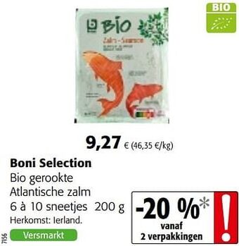 Colruyt Boni selection bio gerookte atlantische zalm aanbieding