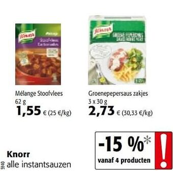 Colruyt Knorr alle instantsauzen aanbieding