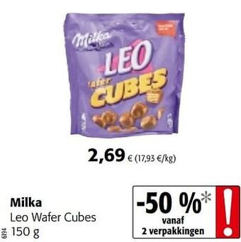 Colruyt Milka leo wafer cubes aanbieding