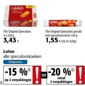 Colruyt Lotus alle speculooskoeken aanbieding