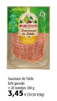 Colruyt Marcassou saucisson de table licht gerookt aanbieding